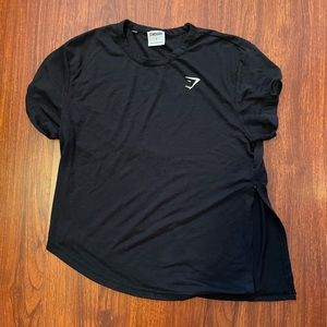 Black gymshark side tie T-shirt